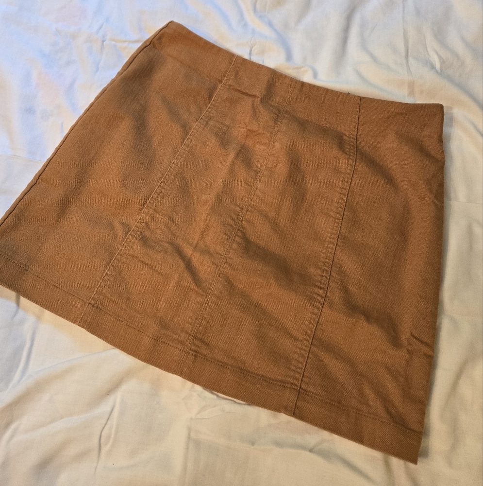 4/$26 F21 Size Large Camel Denim Mini Skirt